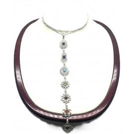 DIJE SILUETA CHAKRAS CON PIEDRA NATURAL