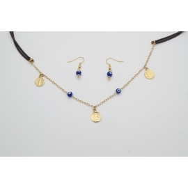 Medalla san Benito con ojitos en piel 