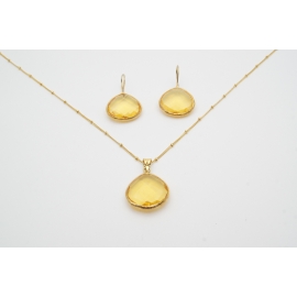 Gota de cristal en cadena con bolitas 